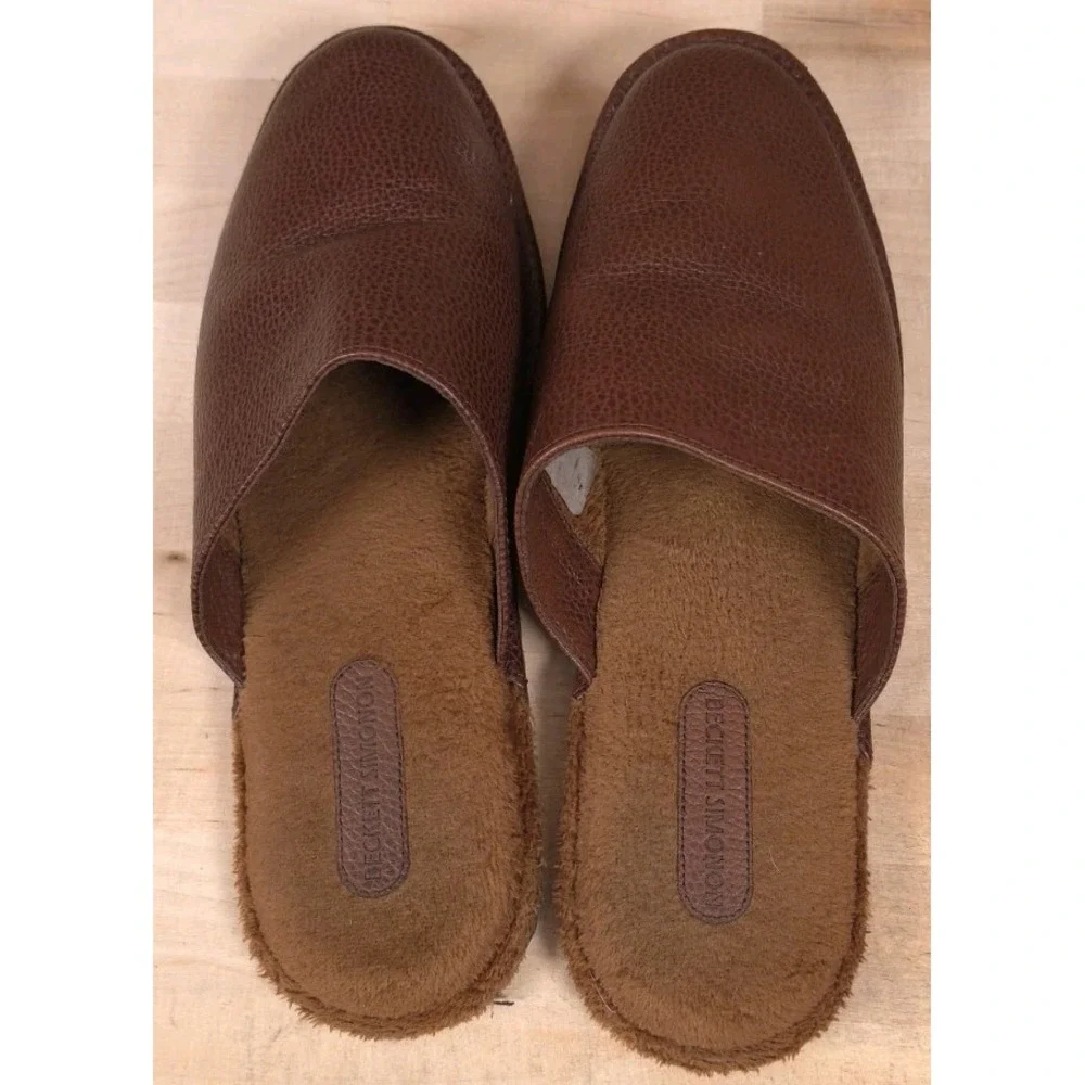 Beckett Simonon Jones Brown Leather Slip-On Slippers Size 12M